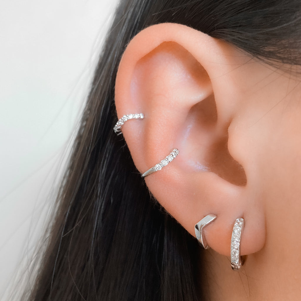 Dazzling Ear Cuff in Silver